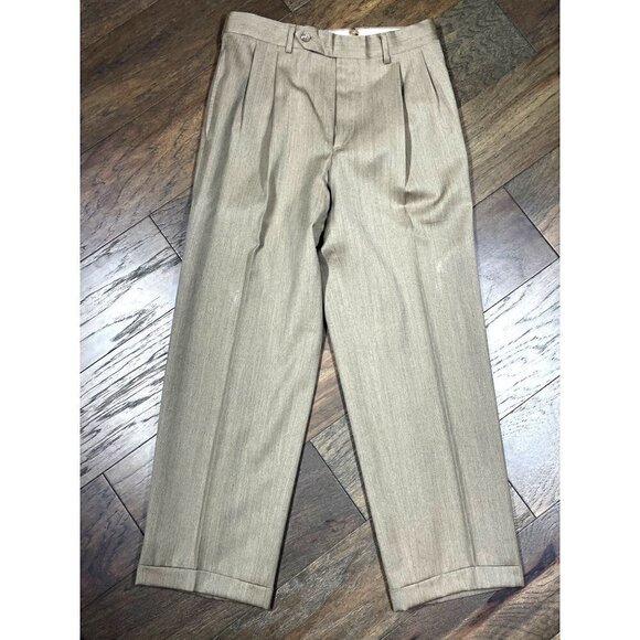 3/$25 Corbin Pleated Men's Slacks Brown 30Wx27L EUC - Picture 3 of 7